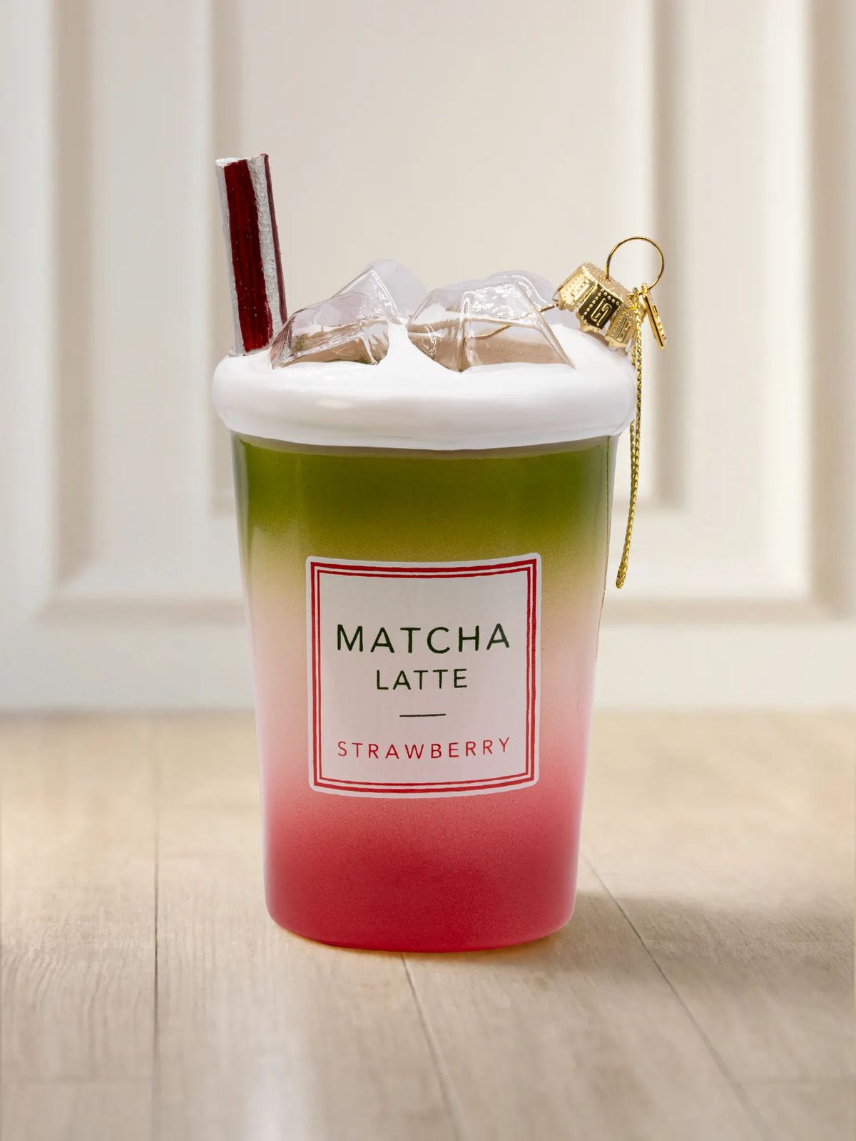 Glasfigur Iced Strawberry Matcha