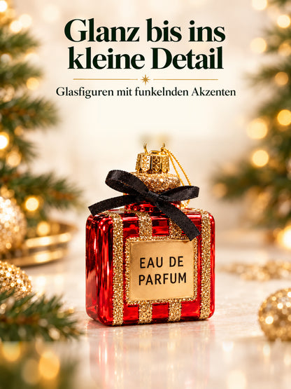 ArtiTree Glasfigurenset Festive Glam – Detailnahaufnahme einer Glasfigur, handbemaltes Glas mit goldenem Glanzfinish, „Glanz bis ins kleine Detail"