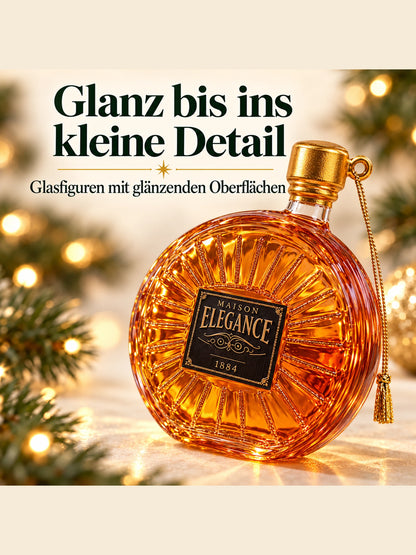 ArtiTree Glasfigurenset Whiskey & Cigarettes – Detailnahaufnahme einer Glasfigur, handbemaltes Glas mit warmem Bernstein-Finish, „Glanz bis ins kleine Detail"
