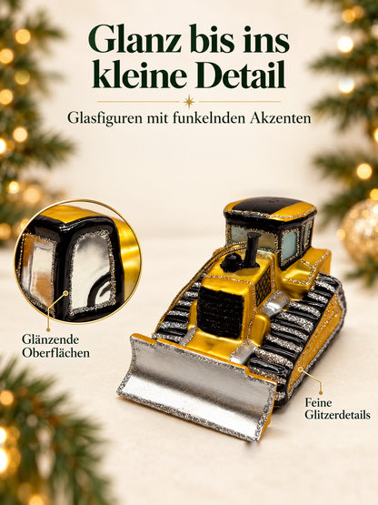 ArtiTree Glasfigurenset Baumeisterset – Detailnahaufnahme einer Glasfigur, handbemaltes Glas in Gelb-Schwarz mit Glanzfinish, „Glanz bis ins kleine Detail"