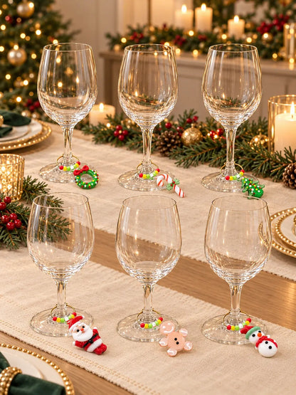 Glasfiguren-Set Weinglasanhänger (6-tlg.)