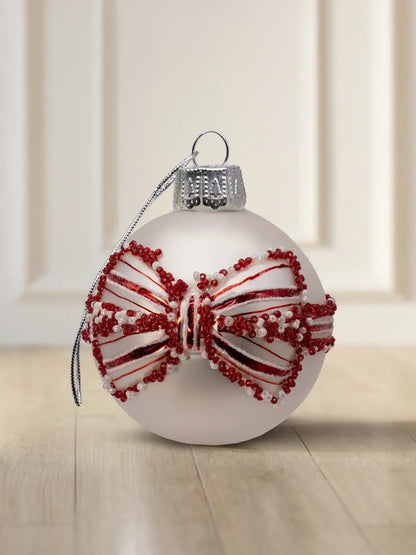 Weihnachtskugel Glas Schleife