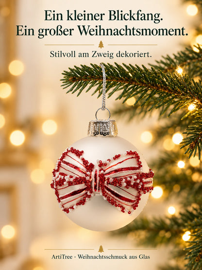 Weihnachtskugel Glas Schleife