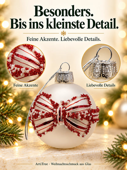 Weihnachtskugel Glas Schleife