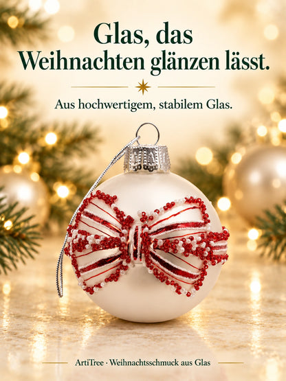 Weihnachtskugel Glas Schleife