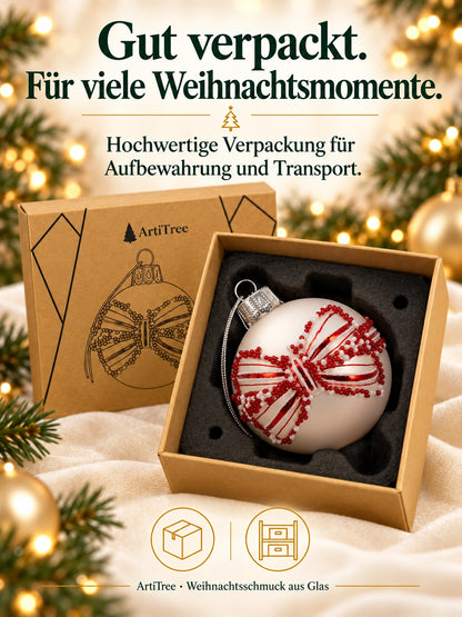 Weihnachtskugel Glas Schleife
