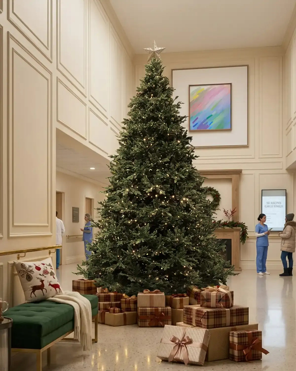 Sapin de Noël artificiel pour banques