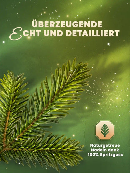 Gros plan sur des aiguilles réalistes – couronne de Noël en forme de cœur d’ArtiTree, en 100 % moulage par injection