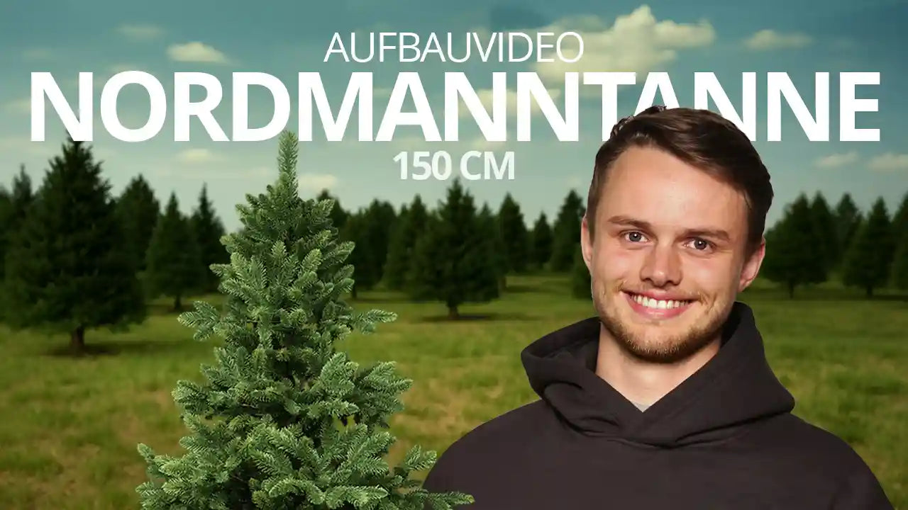 Load video: Aufbauvideo Künstlicher Weihnachtsbaum Nordmanntanne 150 cm – ArtiTree