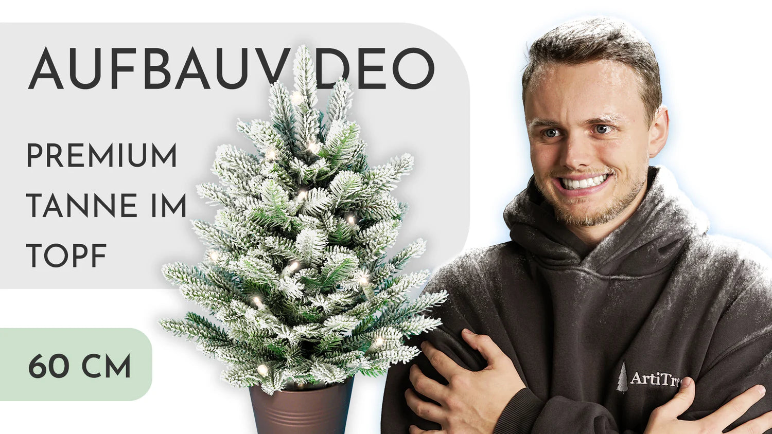 Load video: Aufbauvideo Künstlicher Weihnachtsbaum Nordfichte 60 cm im Topf – ArtiTree