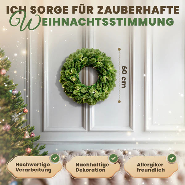 Türkranz für Weihnachten mit Beleuchtung