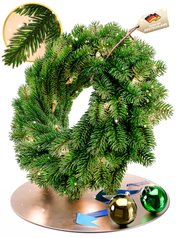 Türkranz für Weihnachten mit Beleuchtung