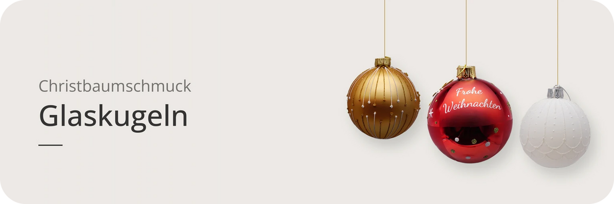 Kategorie Kugelsets – ArtiTree Christbaumschmuck: ArtiTree Weihnachtskugelset Verpackung aus Kraftkarton mit dunkelroten Glaskugeln davor
