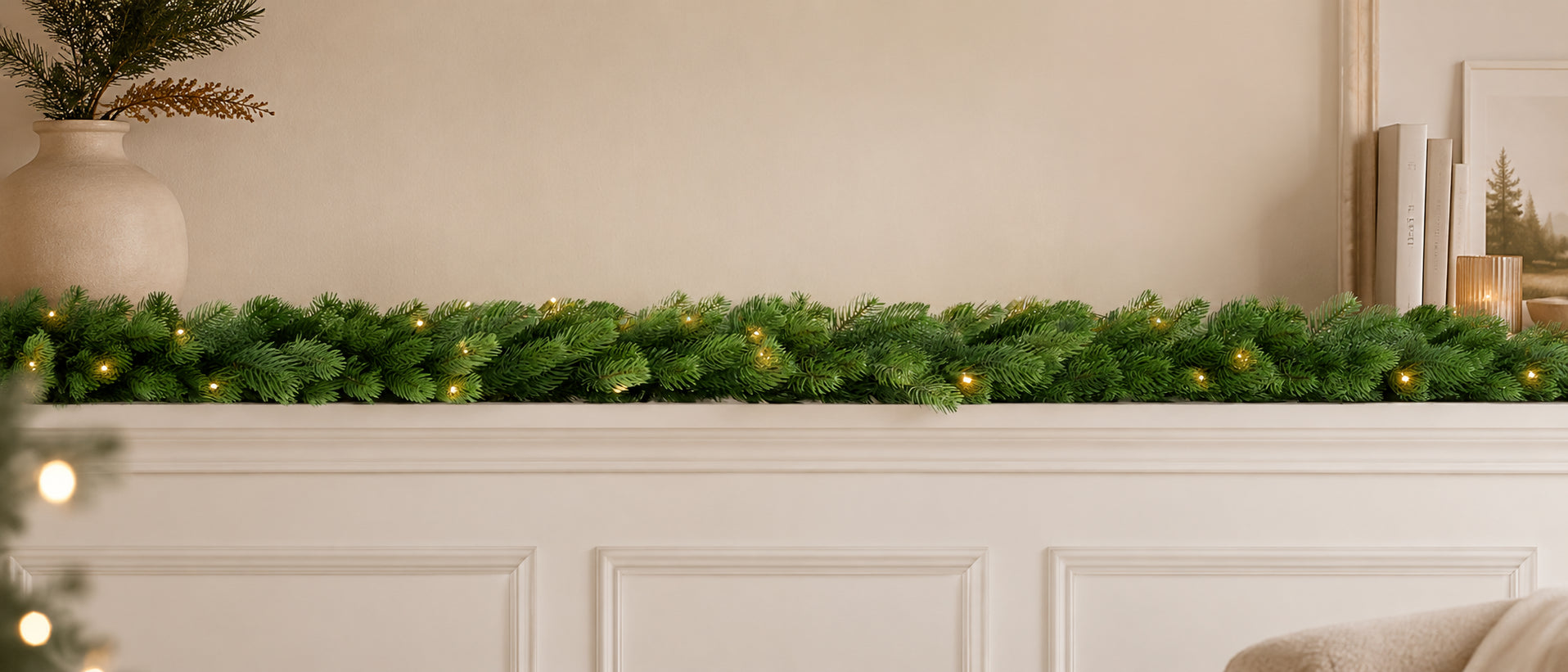 Tannengirlande mit Beleuchtung – Girlande mit Lichterkette – ArtiTree®