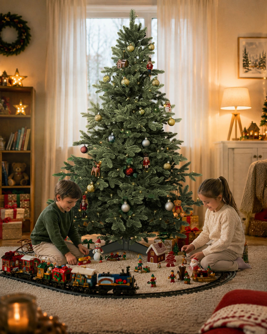 Sapin de Noël artificiel Nordmann avec éclairage intégré